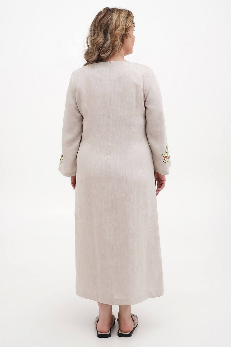 Long linen dress Vatra gray