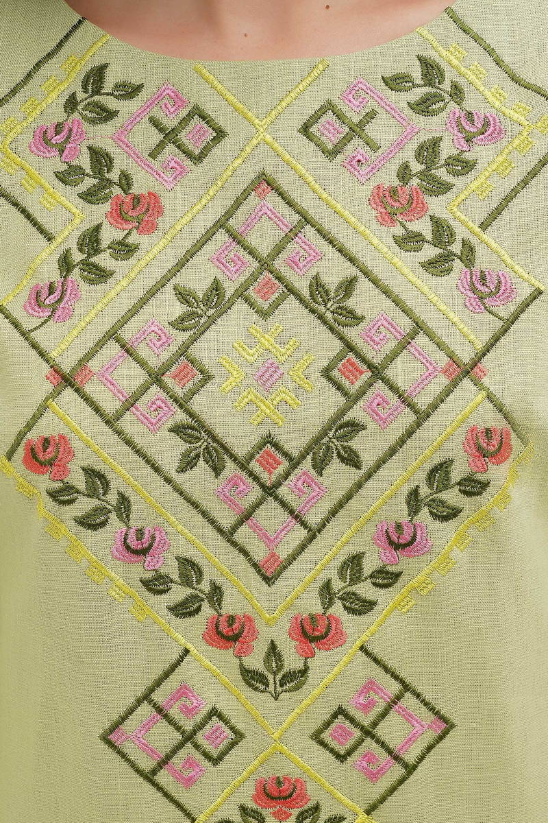 Long linen dress Vatra light green