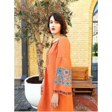 Lubomyra, long embroidered linen dress is new