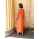 Любомира, женское вышитое платье оранжевый