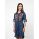Poppies, women's embroidered dress