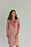 Rose pink-beige embroidered dress