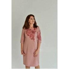 Rose, pink-beige embroidered dress