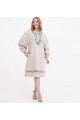 Dress linen long embroidered gray Boguslava