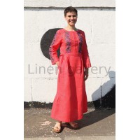 Купити Ashley, red embroidered linen dress  в Крамниці вишитого одягу