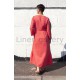 Ashley, red embroidered linen dress