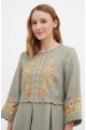 Java khaki embroidered dress