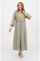 Java khaki embroidered dress