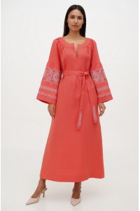 Rose-colored embroidered dress Horizon