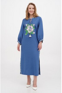 Dress embroidered shirt blue Rosana