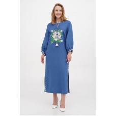 Dress embroidered shirt blue Rosana