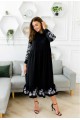 Elvira, embroidered dress, black