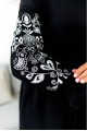 Elvira, embroidered dress, black