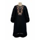 Bohuslava, women's black embroidered dress