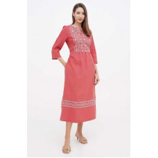 Lanna, women's pink embroidered dress