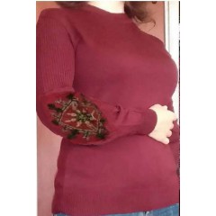 Джемпер вишиванка жіноча бордовий Христина, XS