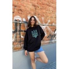 Hoodie black women's with embroidery Trizub, Product parameters: shoulder width - 57 cm, sleeve length - 57 cm, width under the arms - 57 cm
