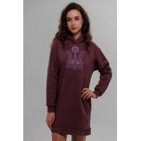 Туніка жіноча зимова бордова з начісом Світанок, S