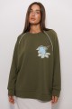 Patriotic khaki sweatshirt with embroidery Kyianka