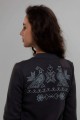 Winter women's bomber with fleece, embroidery "Beloved"