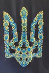 Sweatshirt black women's oversize with embroidery Trizub