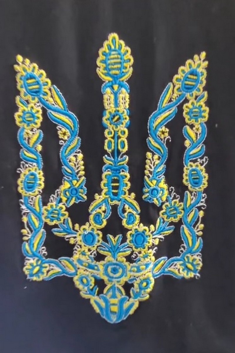 Свитшот чёрный женский oversize с вышивкой Тризуб