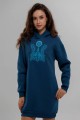 Women's winter tunic with fleece, blue Dawn