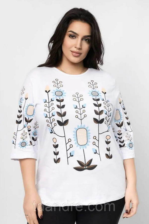Women's white T-shirt with print Heather