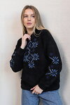 Black hoodie (alpaca) with Ladomyr embroidery
