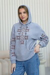 Gray hoodie (alpaca) with Ladomyr embroidery