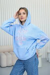 Light blue hoodie (alpaca) with embroidery "Ladomyra"