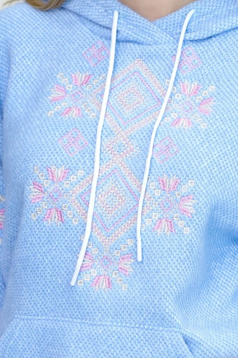 Light blue hoodie (alpaca) with embroidery "Ladomyra"