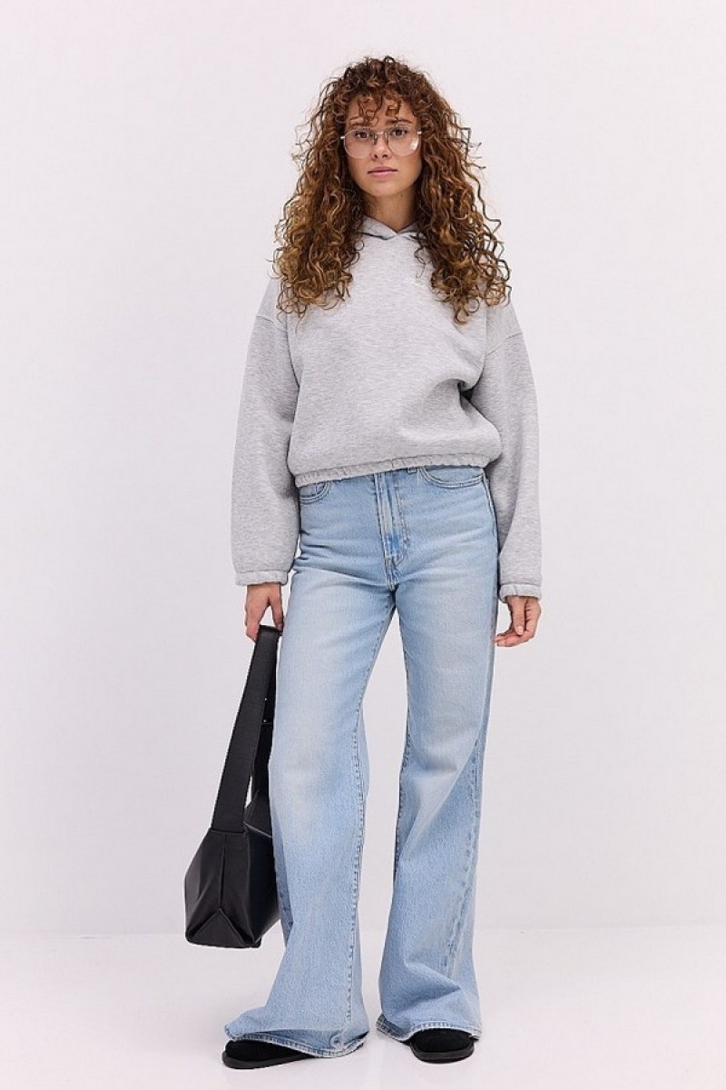 Hoodie in milk color with embroidery That girl, one size