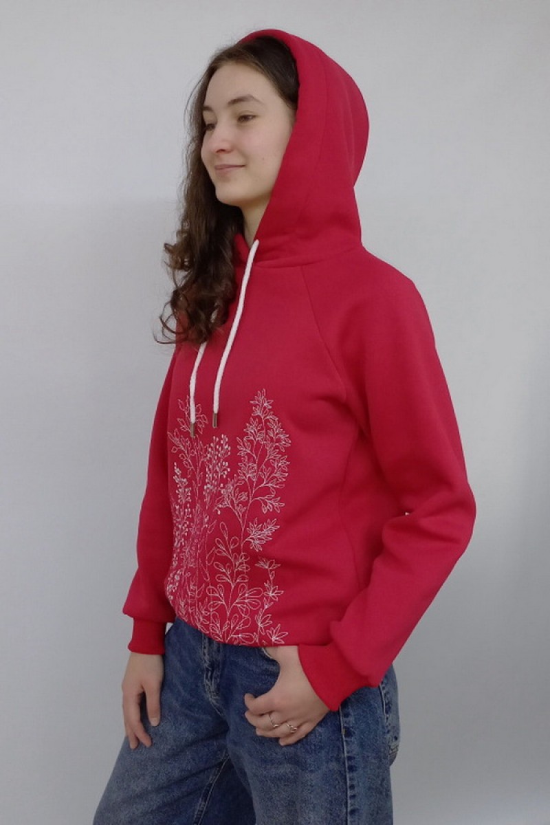 Світшот жіночий жовтий з вишивкою Різнотравя (Пташка), розмір S