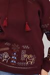 Women's hoodie with Plai embroidery, burgundy
