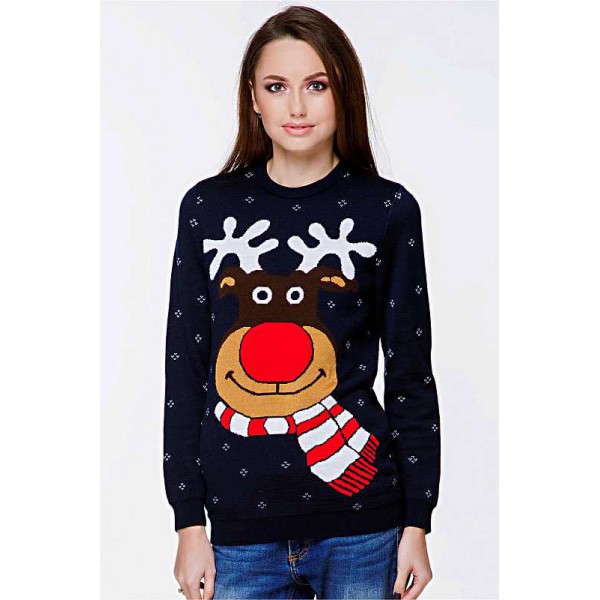 Christmas, women's sweatshirt (knitted) 103