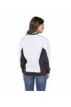 Ethno accent, women's white-graphite sweatshirt with embroidery