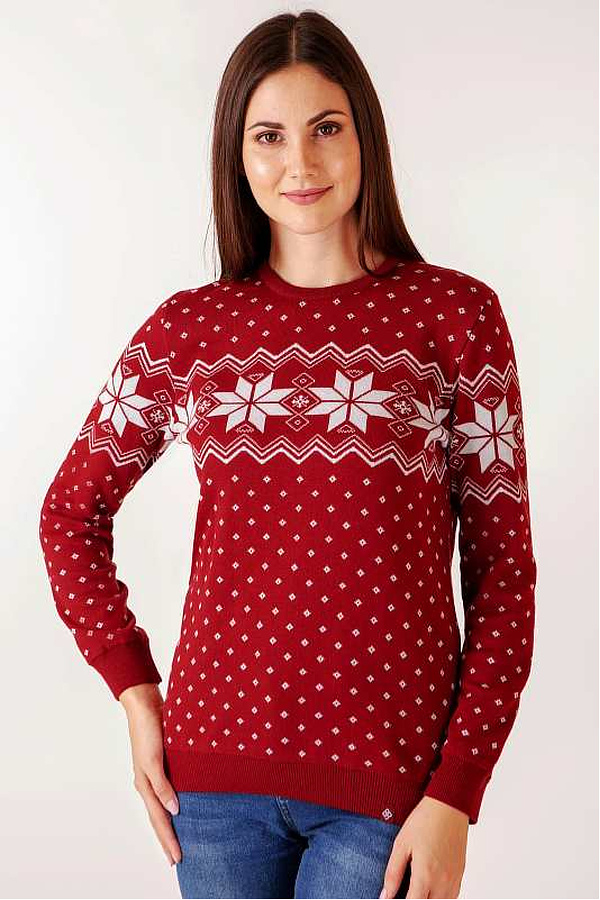 Christmas women's jumper knitted red