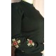 Khrystyna, women's black embroidered jumper