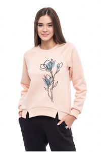 Morning flowers, women's sweatshirt with struts in front