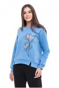 Morning flowers, women's sweatshirt with struts in front