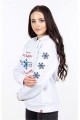 Merry Christmas, winter women's sweatshirt with a hood, decorated with embroidery