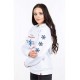 Merry Christmas, winter women's sweatshirt with a hood, decorated with embroidery