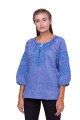 Boguslava in linen jeans, women's embroidered shirt