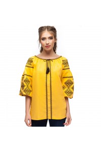 Yellow embroidered shirt of Svitodara