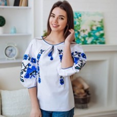 Oktava, women's embroidered shirt, white