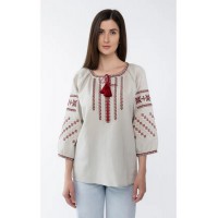 Boguslava, on white linen, women's embroidered shirt