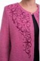 Fiery, modern women's cape with embroidery of pink coat fabric