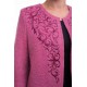 Fiery, modern women's cape with embroidery of pink coat fabric