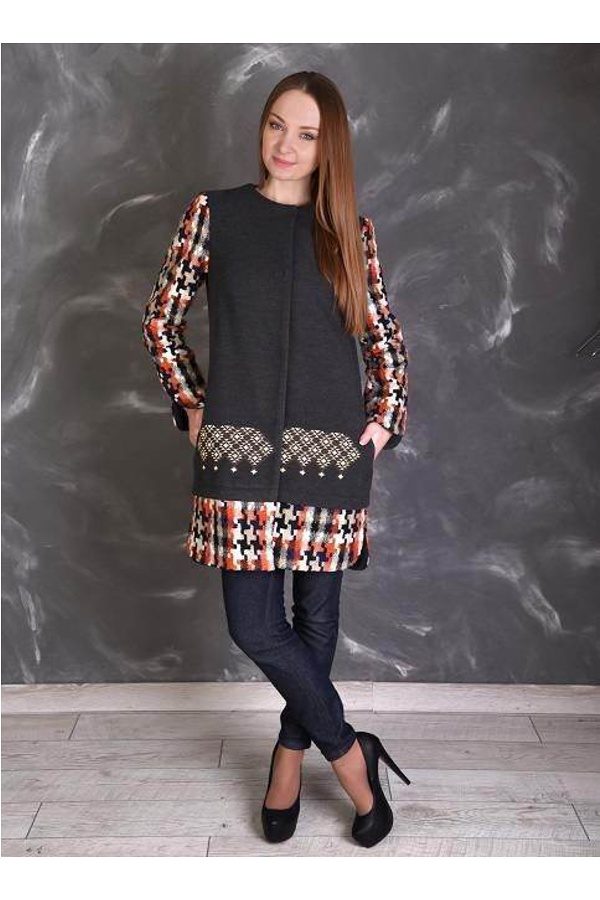 Пальто з вишивкою Аніта, XL